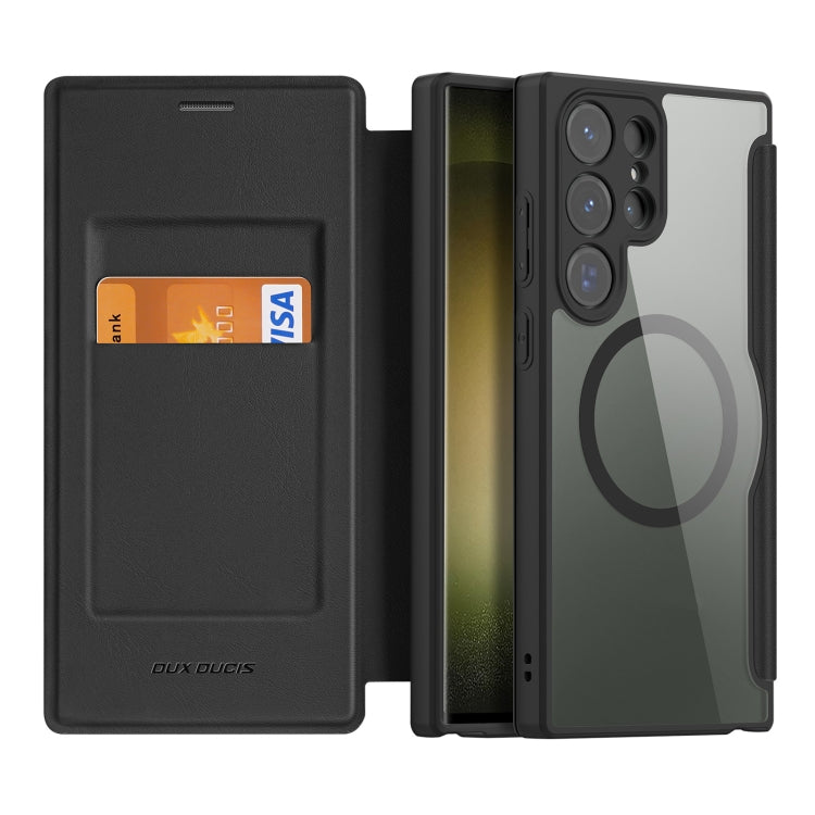 For Samsung Galaxy S23 Ultra 5G DUX DUCIS Skin X Pro Series Magsafe PC + TPU Phone Leather Case(Black) by DUX DUCIS