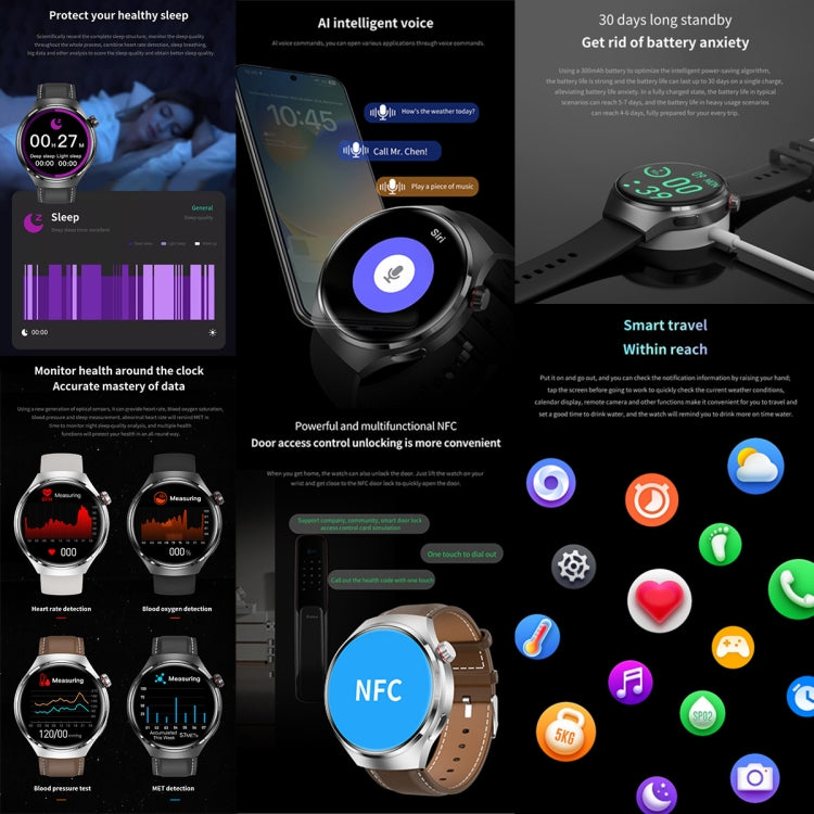 G4 Smart Bracelet 1.53 inch Smart Watch, Support Bluetooth Call / NFC / Heart Rate(Silver) by buy2fix