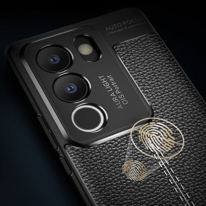 For vivo S17/S17 Pro/V29 5G Litchi Texture Shockproof TPU Phone Case(Black) - vivo Cases by buy2fix | Online Shopping UK | buy2fix
