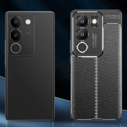 For vivo S17/S17 Pro/V29 5G Litchi Texture Shockproof TPU Phone Case(Black) - vivo Cases by buy2fix | Online Shopping UK | buy2fix