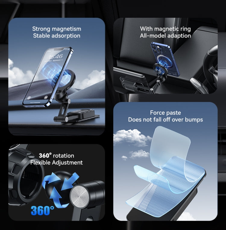 USAMS US-ZJ076 Magnetic Car Center Console Phone Holder(Black) - Universal Car Holders by USAMS | Online Shopping UK | buy2fix