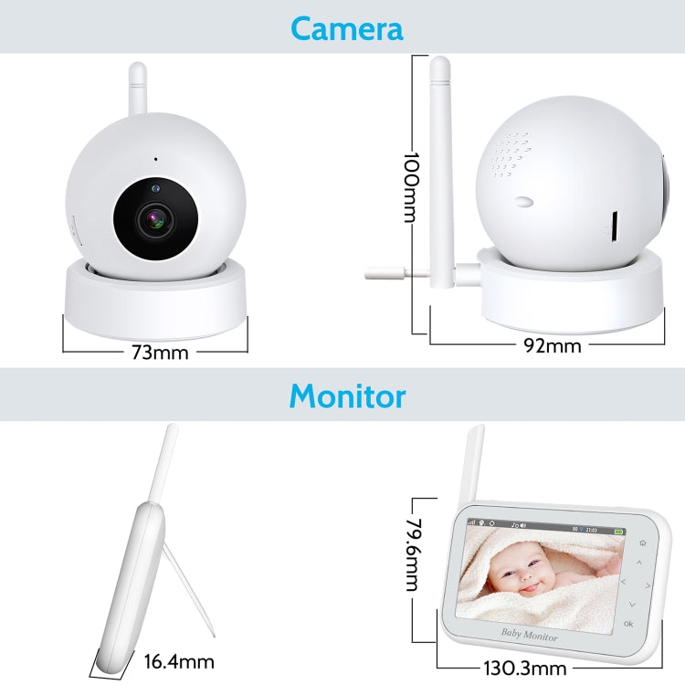 ABM201 4.5 inch Wireless Video Night Vision Baby Monitor Security Camera(US Plug) by buy2fix