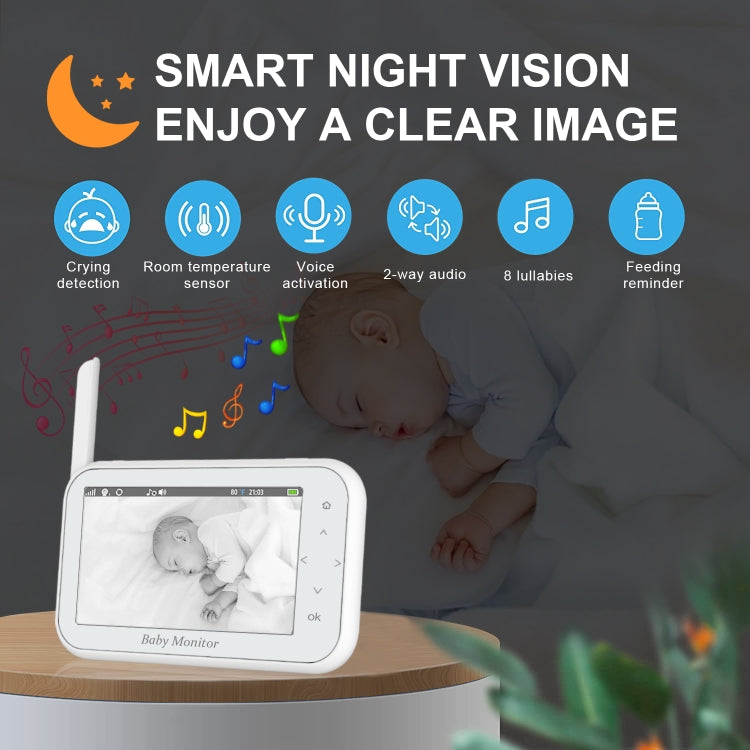 ABM201 4.5 inch Wireless Video Night Vision Baby Monitor Security Camera(US Plug) by buy2fix