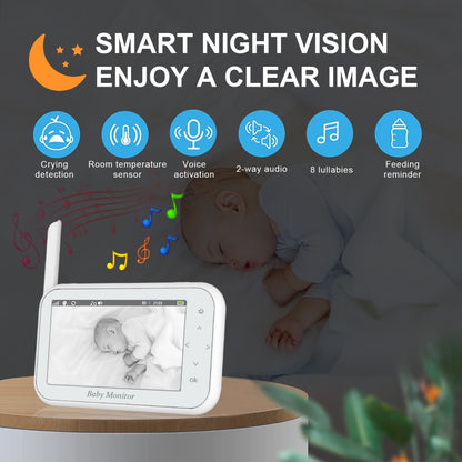 ABM201 4.5 inch Wireless Video Night Vision Baby Monitor Security Camera(US Plug) by buy2fix
