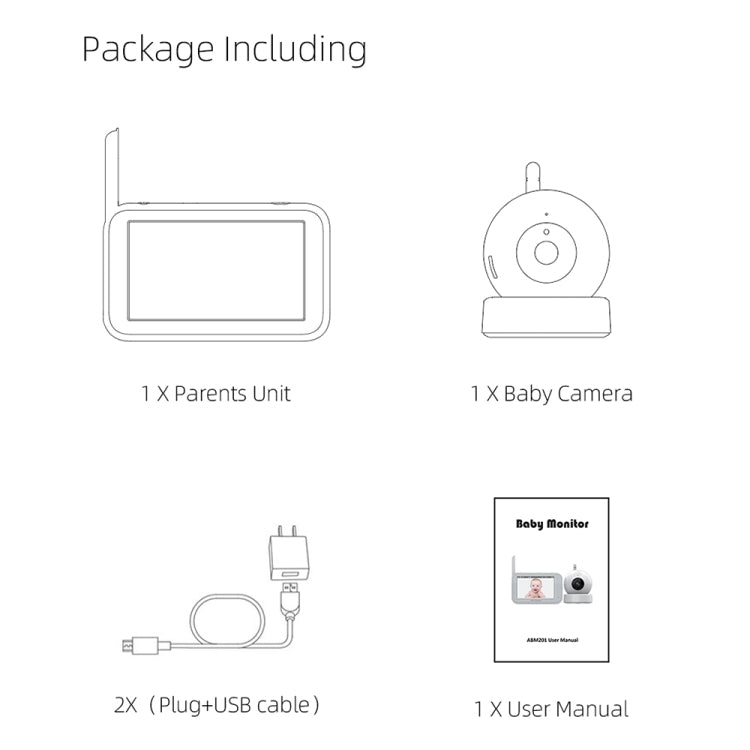 ABM201 4.5 inch Wireless Video Night Vision Baby Monitor Security Camera(EU Plug) by buy2fix