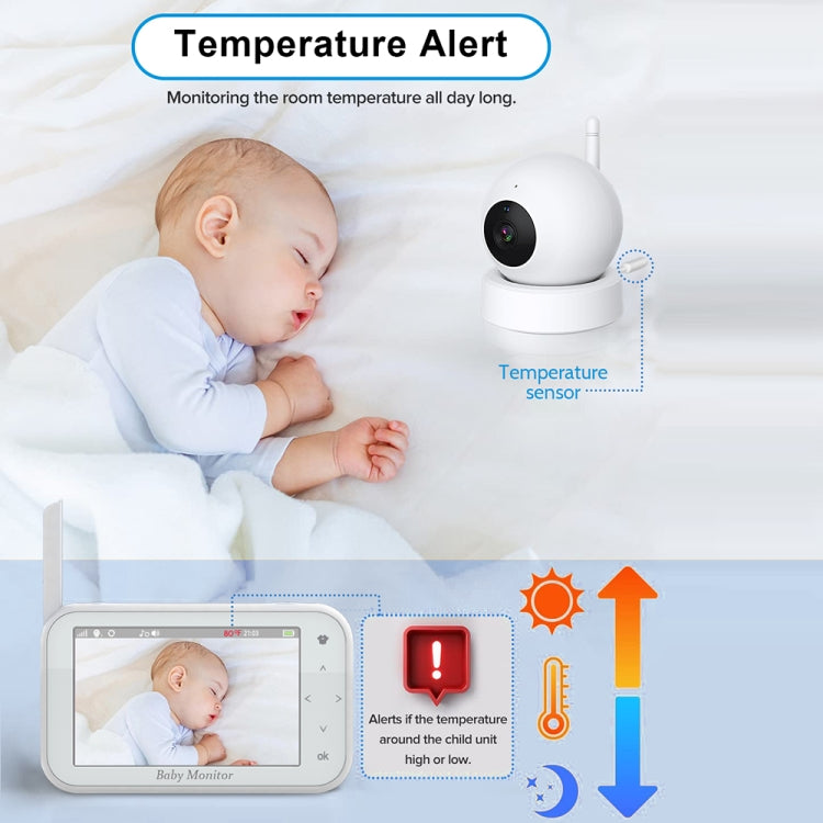 ABM201 4.5 inch Wireless Video Night Vision Baby Monitor Security Camera(EU Plug) by buy2fix