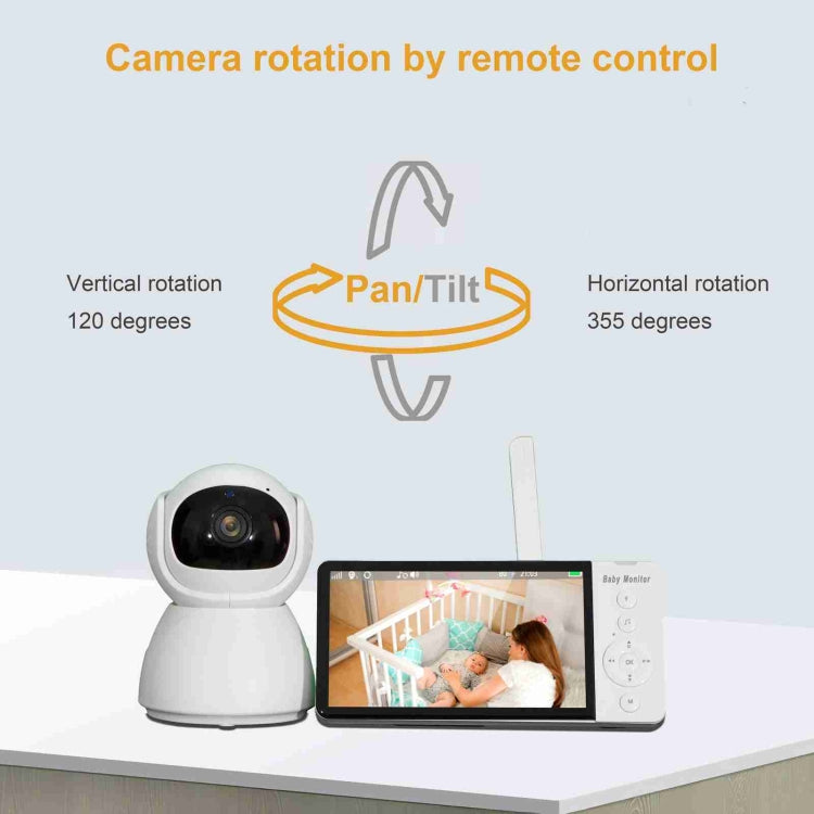 ABM700 5 inch Wireless Video Night Vision Baby Monitor Security Camera(US Plug) by buy2fix
