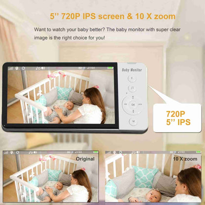 ABM700 5 inch Wireless Video Night Vision Baby Monitor Security Camera(US Plug) by buy2fix