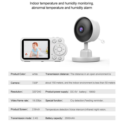 YE10-C3 2.8 inch 2.4G Wireless Video Night Vision Baby Monitor Security Camera(EU Plug) - Baby Monitor by buy2fix | Online Shopping UK | buy2fix