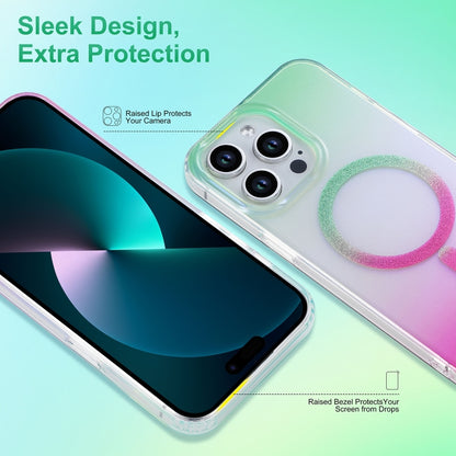 For iPhone 12 Pro Magic Diamond Blu-ray MagSafe Phone Case(Green Rose Gradient) - iPhone 12 / 12 Pro Cases by buy2fix | Online Shopping UK | buy2fix