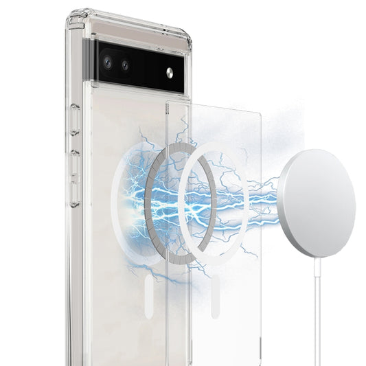 For Google Pixel 6a MagSafe Clear Acrylic PC Hybrid TPU Phone Case(Transparent) - Google Cases by buy2fix | Online Shopping UK | buy2fix