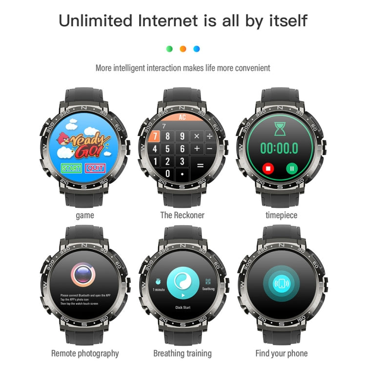 M68 Plus 1.52 inch Round Screen 2 in 1 Bluetooth Earphone Smart Watch, 512MB Memory Support Health Monitoring(Black) by buy2fix