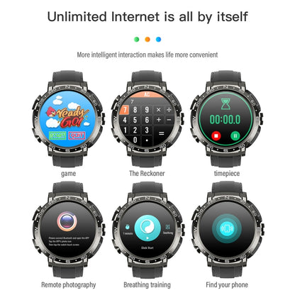 M68 Plus 1.52 inch Round Screen 2 in 1 Bluetooth Earphone Smart Watch, 512MB Memory Support Health Monitoring(Black) by buy2fix