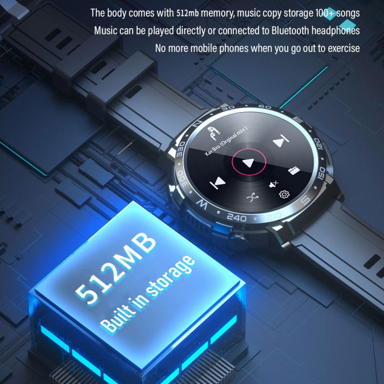 M68 Plus 1.52 inch Round Screen 2 in 1 Bluetooth Earphone Smart Watch, 512MB Memory Support Health Monitoring(Black) by buy2fix