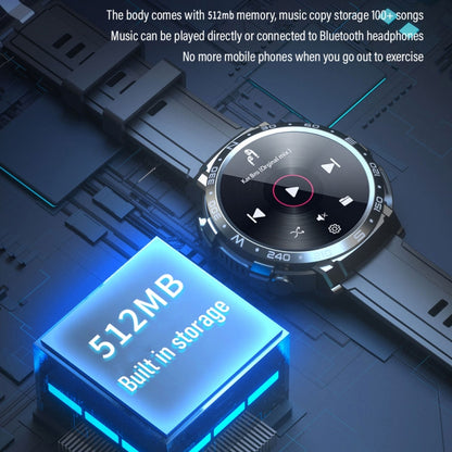 M68 Plus 1.52 inch Round Screen 2 in 1 Bluetooth Earphone Smart Watch, 512MB Memory Support Health Monitoring(Black) by buy2fix