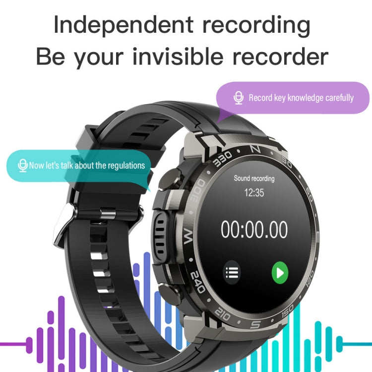 M68 Plus 1.52 inch Round Screen 2 in 1 Bluetooth Earphone Smart Watch, 512MB Memory Support Health Monitoring(Black) by buy2fix