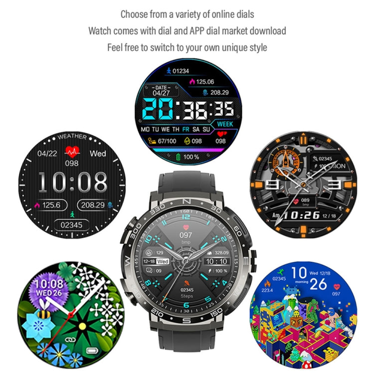 M68 Plus 1.52 inch Round Screen 2 in 1 Bluetooth Earphone Smart Watch, 512MB Memory Support Health Monitoring(Black) by buy2fix