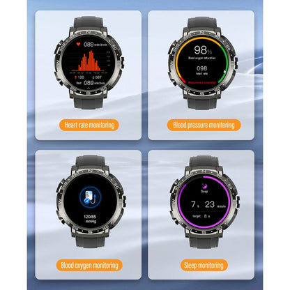 M68 Plus 1.52 inch Round Screen 2 in 1 Bluetooth Earphone Smart Watch, 512MB Memory Support Health Monitoring(Black) by buy2fix