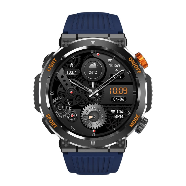 HT17 1.46 inch Round Screen Bluetooth Smart Watch, Support Health Monitoring & 100+ Sports Modes(Blue) by buy2fix