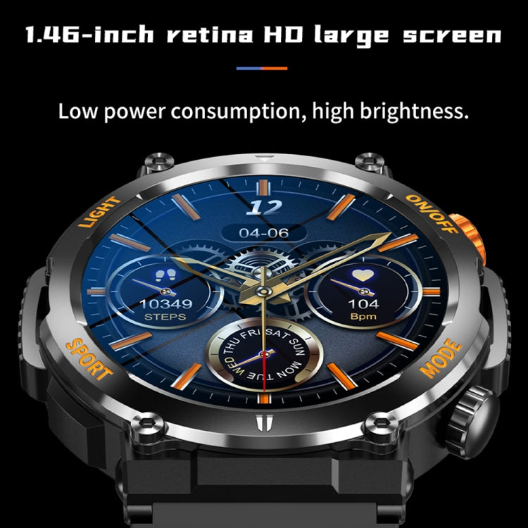 HT17 1.46 inch Round Screen Bluetooth Smart Watch, Support Health Monitoring & 100+ Sports Modes(Orange) by buy2fix