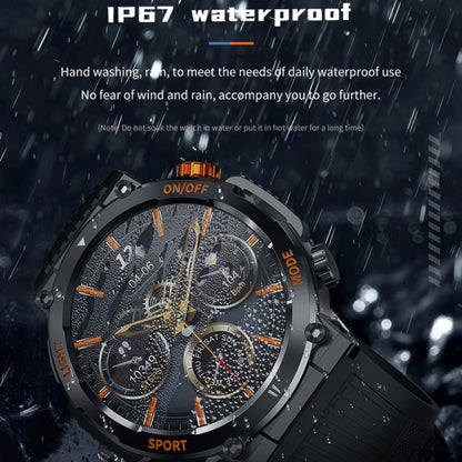 HT17 1.46 inch Round Screen Bluetooth Smart Watch, Support Health Monitoring & 100+ Sports Modes(Orange) by buy2fix