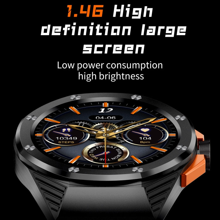 HT8 1.46 inch Round Screen Bluetooth Smart Watch, Support Health Monitoring & 100+ Sports Modes & Alipay(Grey) by buy2fix