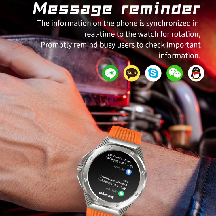 HT8 1.46 inch Round Screen Bluetooth Smart Watch, Support Health Monitoring & 100+ Sports Modes & Alipay(Orange) by buy2fix