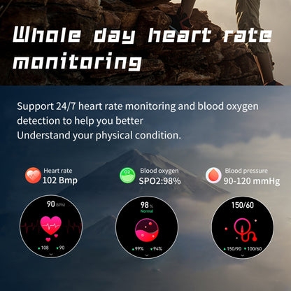 HT8 1.46 inch Round Screen Bluetooth Smart Watch, Support Health Monitoring & 100+ Sports Modes & Alipay(Grey) by buy2fix