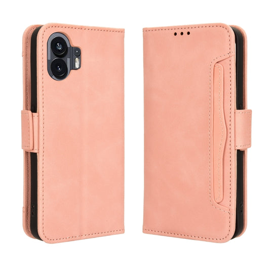 For Nothing Phone 2 Skin Feel Calf Texture Card Slots Leather Phone Case(Pink) - Nothing Cases by buy2fix | Online Shopping UK | buy2fix