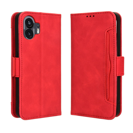 For Nothing Phone 2 Skin Feel Calf Texture Card Slots Leather Phone Case(Red) - Nothing Cases by buy2fix | Online Shopping UK | buy2fix