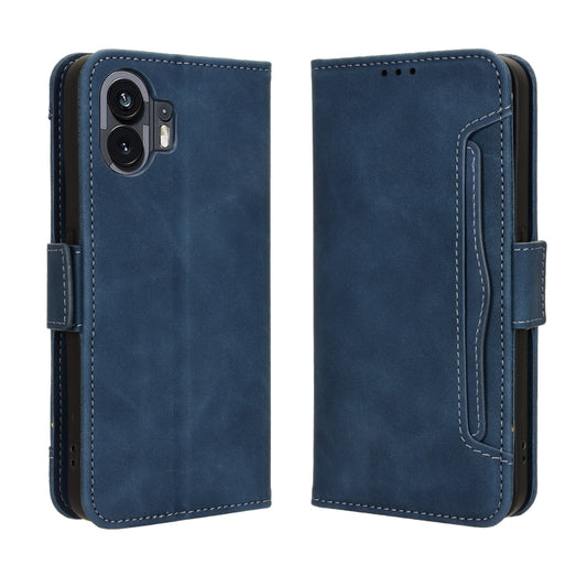 For Nothing Phone 2 Skin Feel Calf Texture Card Slots Leather Phone Case(Blue) - Nothing Cases by buy2fix | Online Shopping UK | buy2fix