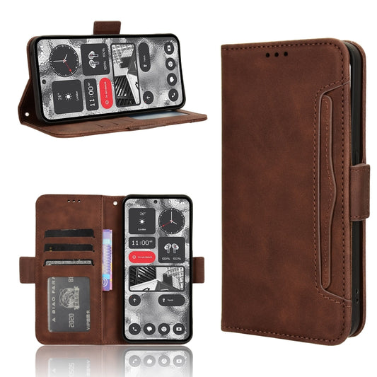 For Nothing Phone 2 Skin Feel Calf Texture Card Slots Leather Phone Case(Brown) - Nothing Cases by buy2fix | Online Shopping UK | buy2fix