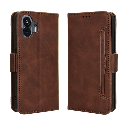For Nothing Phone 2 Skin Feel Calf Texture Card Slots Leather Phone Case(Brown) - Nothing Cases by buy2fix | Online Shopping UK | buy2fix