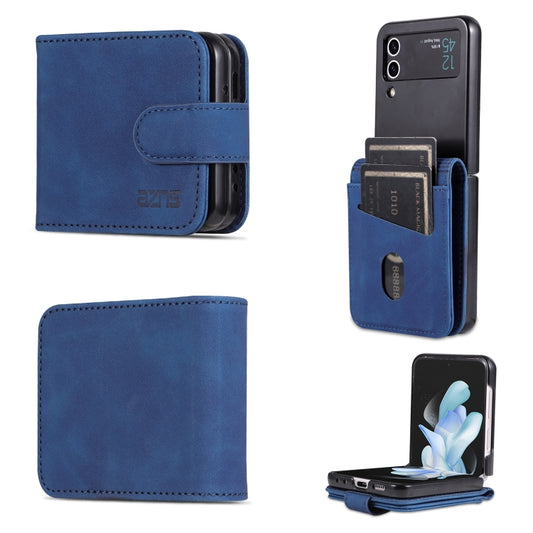 For Samsung Galaxy Z Flip3 5G AZNS Skin Feel Calf Texture Flip Leather Phone Case(Blue) - Galaxy Phone Cases by AZNS | Online Shopping UK | buy2fix
