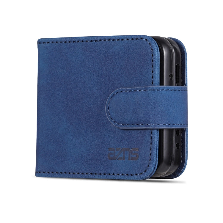 For Samsung Galaxy Z Flip3 5G AZNS Skin Feel Calf Texture Flip Leather Phone Case(Blue) - Galaxy Phone Cases by AZNS | Online Shopping UK | buy2fix