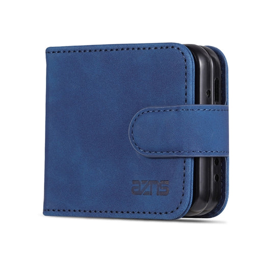 For Samsung Galaxy Z Flip3 5G AZNS Skin Feel Calf Texture Flip Leather Phone Case(Blue) - Galaxy Phone Cases by AZNS | Online Shopping UK | buy2fix