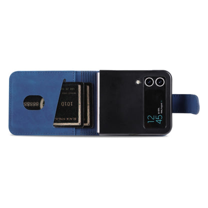 For Samsung Galaxy Z Flip3 5G AZNS Skin Feel Calf Texture Flip Leather Phone Case(Blue) - Galaxy Phone Cases by AZNS | Online Shopping UK | buy2fix