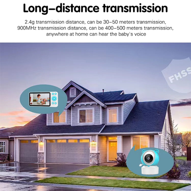 YE9-C1 5 inch Dual Mode 2.4G + 915M Video Night Vision Baby Monitor Security Camera(EU Plug) by buy2fix