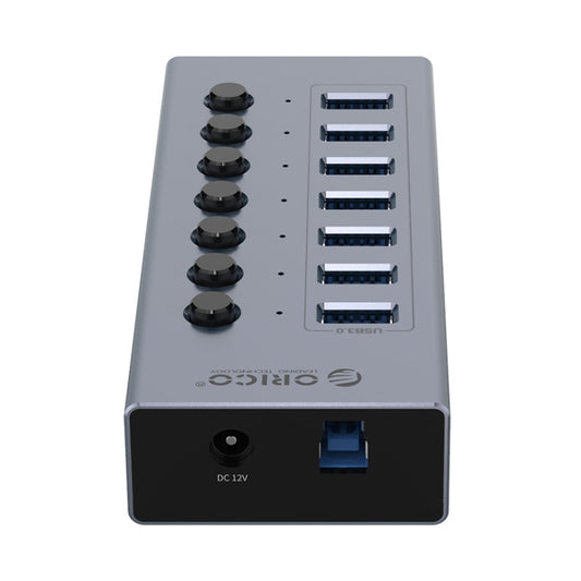 ORICO BT2U3-7AB-GY-BP 7 Ports USB 3.0 HUB with Individual Switches(US Plug) - USB 3.0 HUB by ORICO | Online Shopping UK | buy2fix