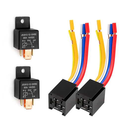 JD2912 80A 12V 5 Pin Car Relay with Wire SPDT Socket Plug - DIY Cables by buy2fix | Online Shopping UK | buy2fix