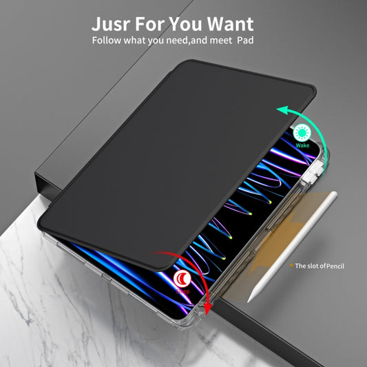 For iPad Air 13 2025 / 2024 360 Rotation Detachable Clear Acrylic Leather Tablet Case(Black) - iPad Pro 12.9 (2022/2021) Cases by buy2fix | Online Shopping UK | buy2fix