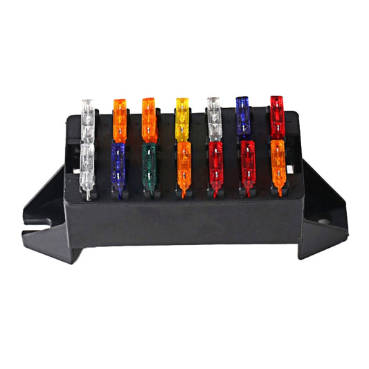 BX2141A-1 Car Modified Multi-Way Fuse Box 14 Ways Dual Row Fuse Holder - Fuse by buy2fix | Online Shopping UK | buy2fix