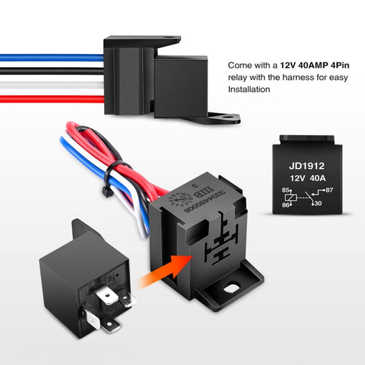 2 in 1 12V Car Racing Ignition Switch Panel with Switch & Engine Start Button & Relay Wiring Harness by buy2fix