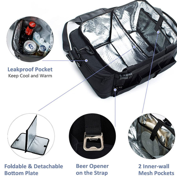 Foldable and Portable Outdoor Car Camping Picnic Storage Bag(Black) by buy2fix