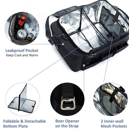 Foldable and Portable Outdoor Car Camping Picnic Storage Bag(Black) by buy2fix
