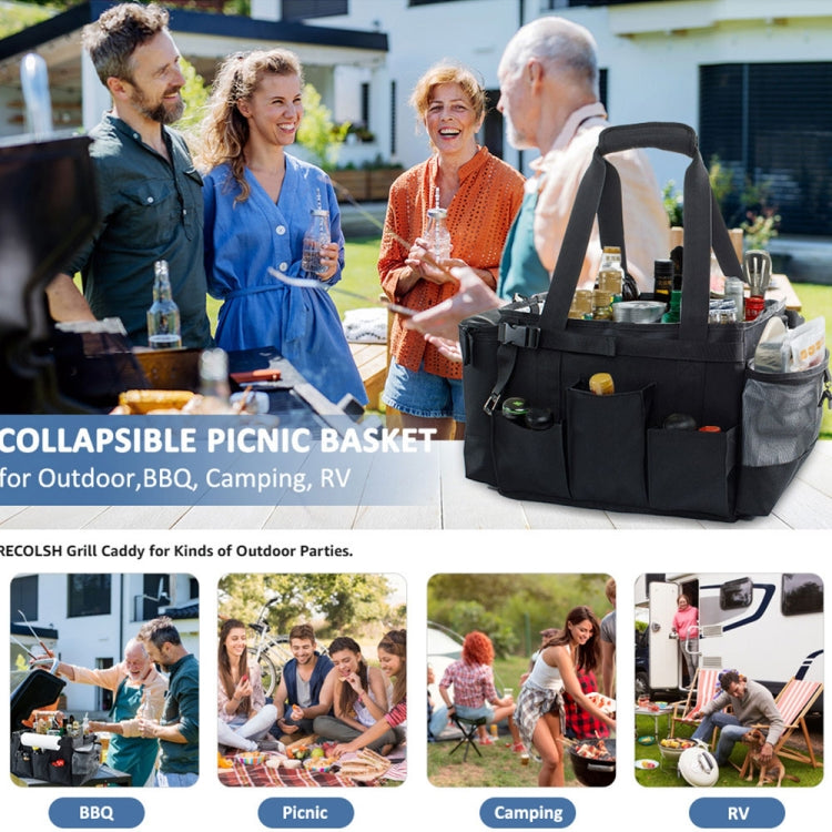 Foldable and Portable Outdoor Car Camping Picnic Storage Bag(Black) by buy2fix