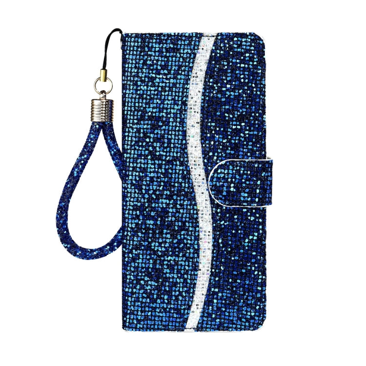 For iPhone 15 Pro Max Glitter Powder Filp Leather Phone Case(Blue) by buy2fix
