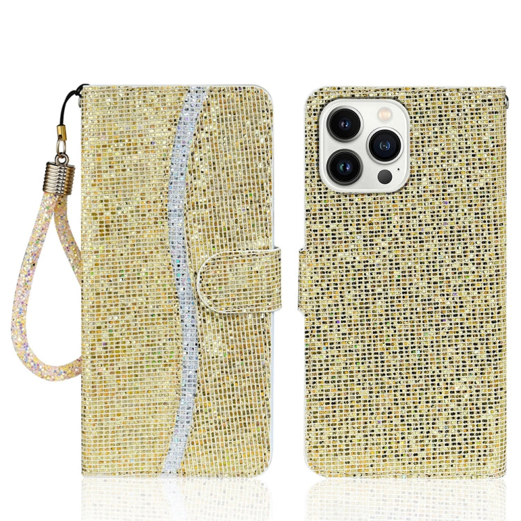 For iPhone 15 Pro Max Glitter Powder Filp Leather Phone Case(Gold) by buy2fix