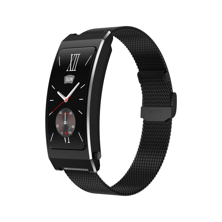 K7 1.14 inch TFT Screen Smart Call Bracelet, BT Call / Heart Rate / Blood Pressure / Blood Oxygen, Strap:Milanese Steel Strap(Black) by buy2fix
