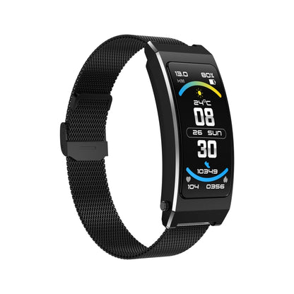 K7 1.14 inch TFT Screen Smart Call Bracelet, BT Call / Heart Rate / Blood Pressure / Blood Oxygen, Strap:Milanese Steel Strap(Black) by buy2fix